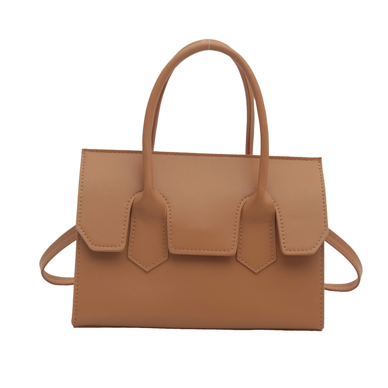 跨境新款纯色手提包女2024秋冬季时尚简约个性单肩斜挎小方包批发