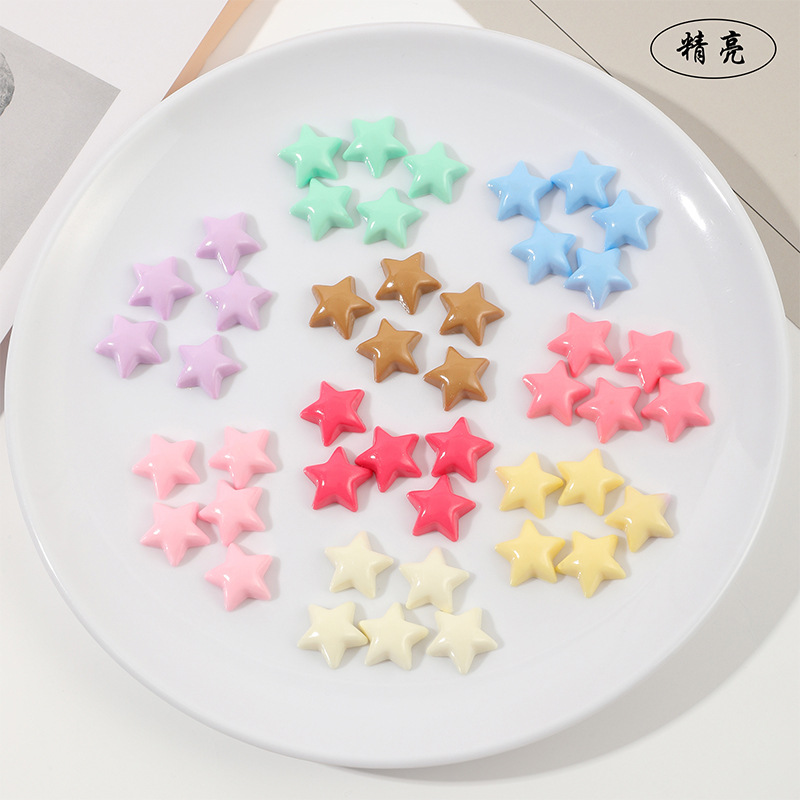 五角星亚克力树脂小配件 diy饰品配件 发夹材料 手机壳装饰贴批发