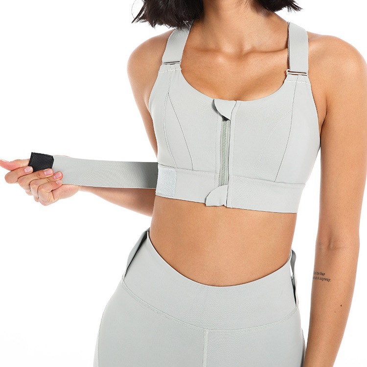 C High-strength front zipper large-sized sports underwear, Velcro adjustable running, yoga, shock-absorbing sports vest Specification drawing