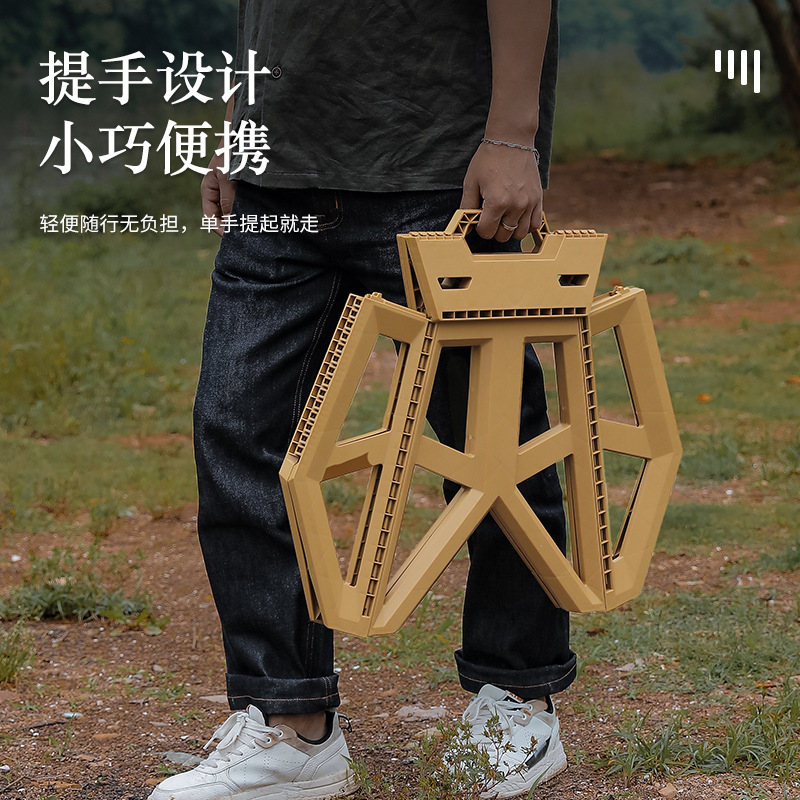 Outdoor portable folding stools, high-legged square stools, camping hand-held plastic stools, barbecue stools, leisure fishing stools Application Scenario