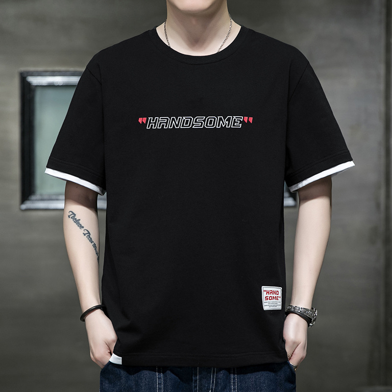 2022 Summer pure cotton short-sleeved T-shirt and plus-size T-shirt for overweight men's loose and thin top, available in multiple colors Application Scenario