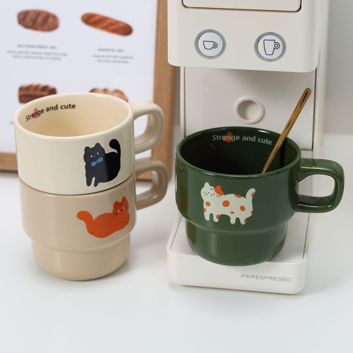 原创高颜值小狗叠叠可爱卡通陶瓷ins风咖啡杯情侣马克杯杯子早餐详情40