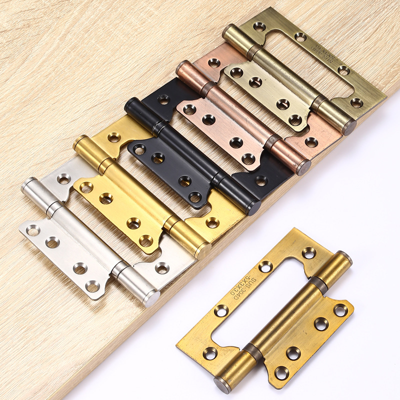 4 "5" stainless steel child and mother hinge non-opening slot door page silent bearing loose leaf bedroom door door solid wood door fold full figure