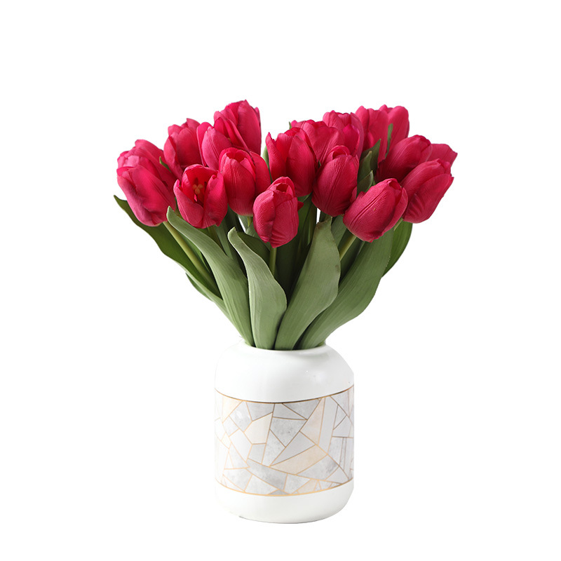 Airbin high end handfeel humectante tulipán simulación floral fotografía pants hogar sala de estar bonsai decoración flor falsa al por mayor Item Picture