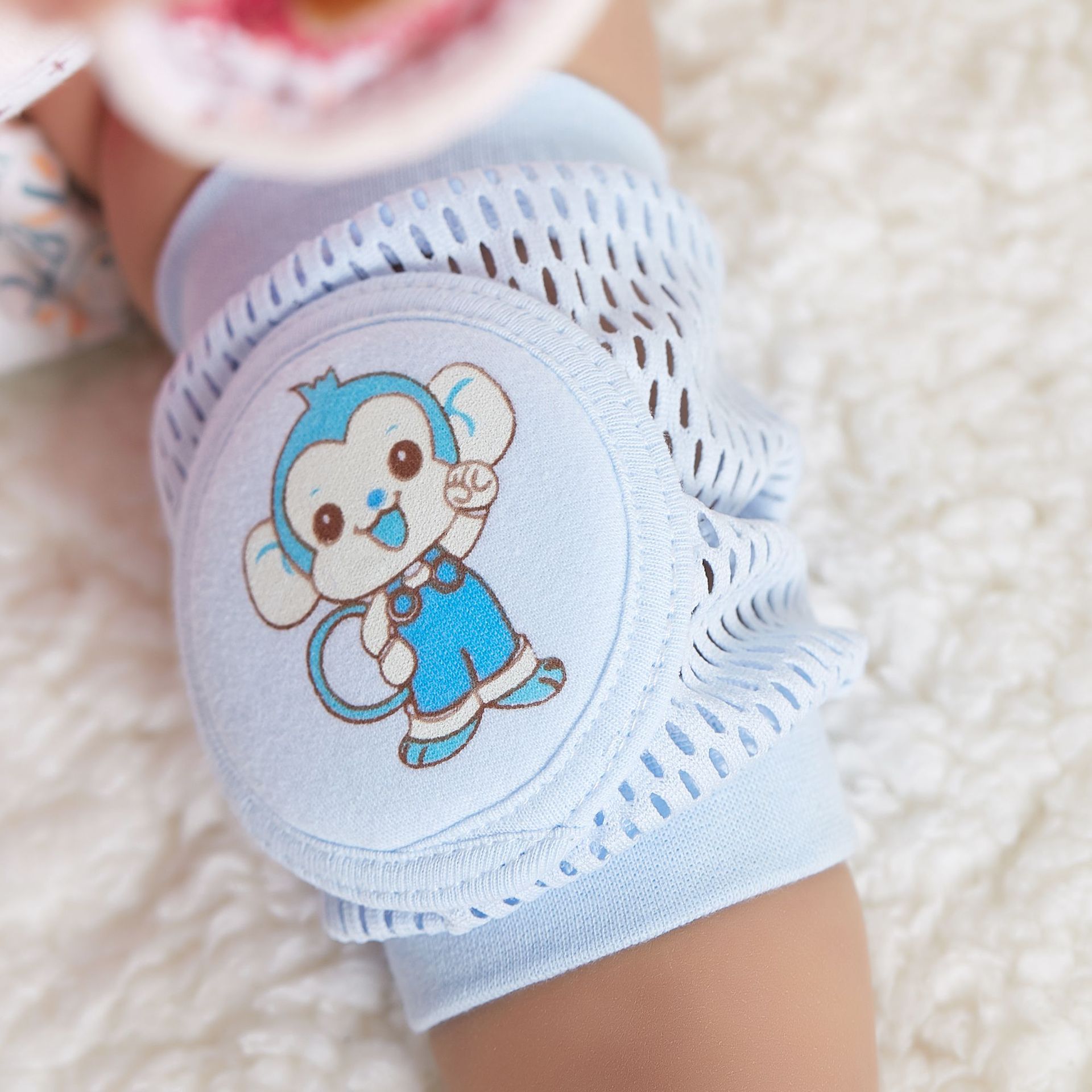 Children's breathable mesh knee pads Baby knee pads Infant knee pads Baby crawling toddler walking sports elbow pads Specification drawing