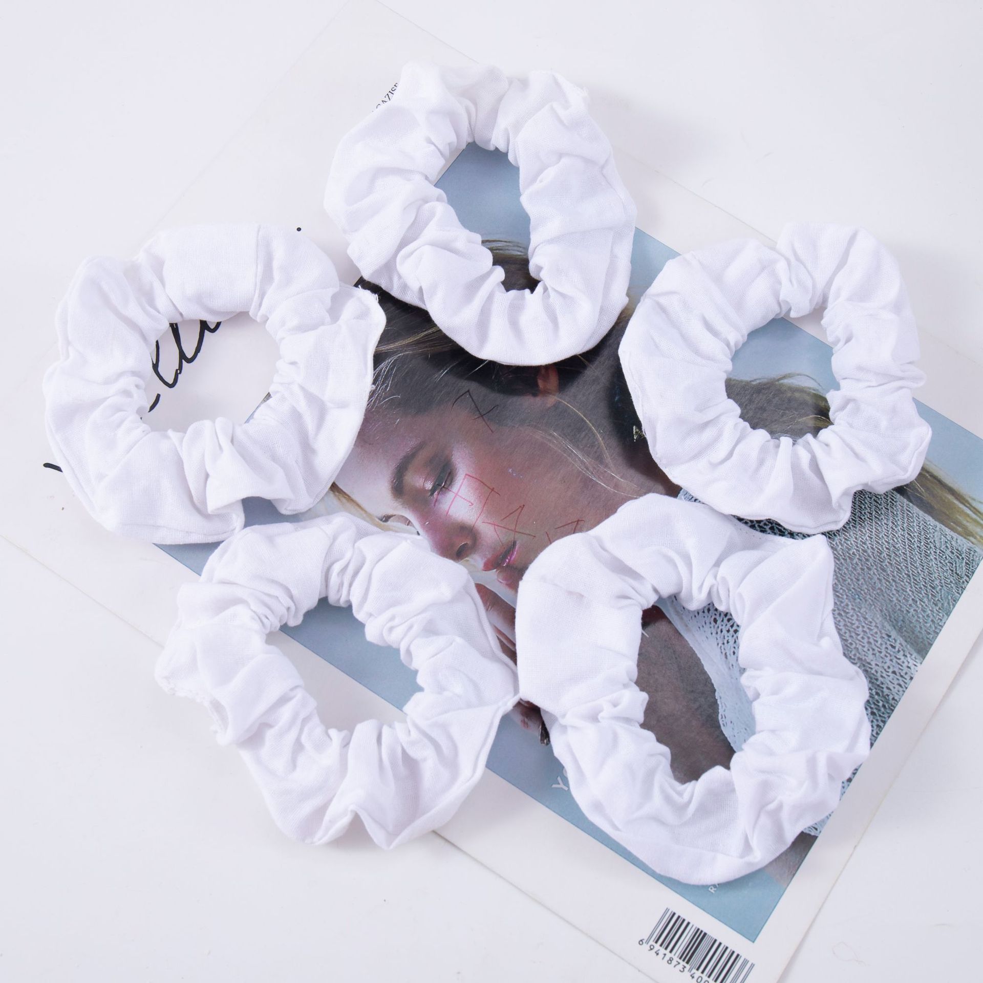 Diy Women's Tie-Dye Pure Cotton White Large Colon Scrunchie Europe And The United States Cloth Circle Personality Rubber Band Head Rope Wholesale
