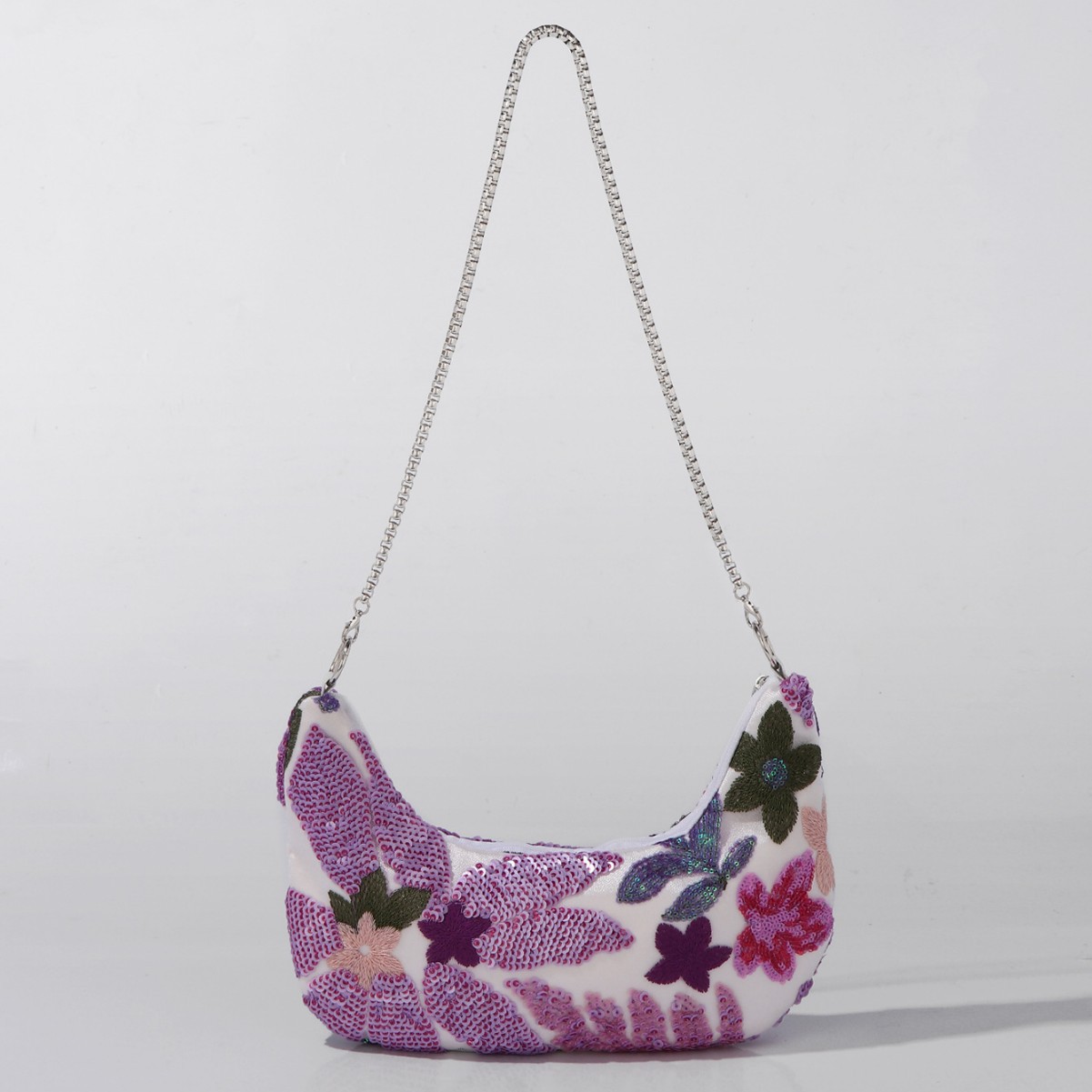 跨境新款亮片刺绣花卉晚宴包单肩包优雅女包时欧美尚潮流斜挎包包