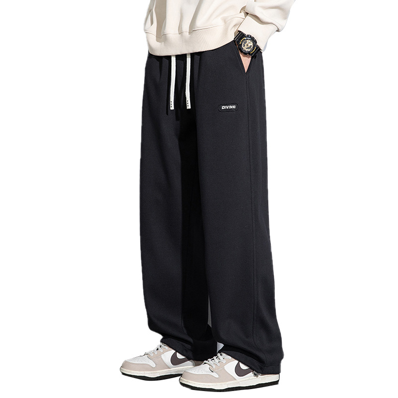 Trendy men's loose wide-leg pants, youth sportswear pants, men's casual pants, straight-leg pants, sweatpants, casual men's pants Item Picture