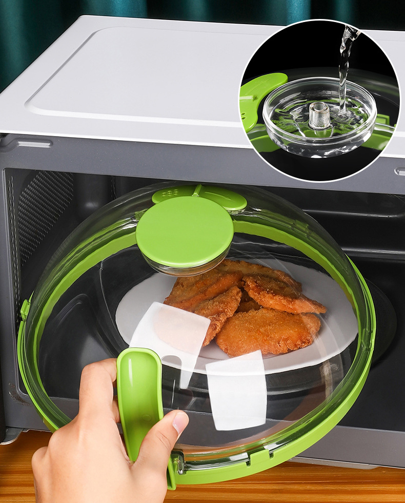 Microwave oven heating cover with upgraded water flow diversion, oil-splash-proof special cover, preservation cover, high-temperature resistant water heating cover pic 4