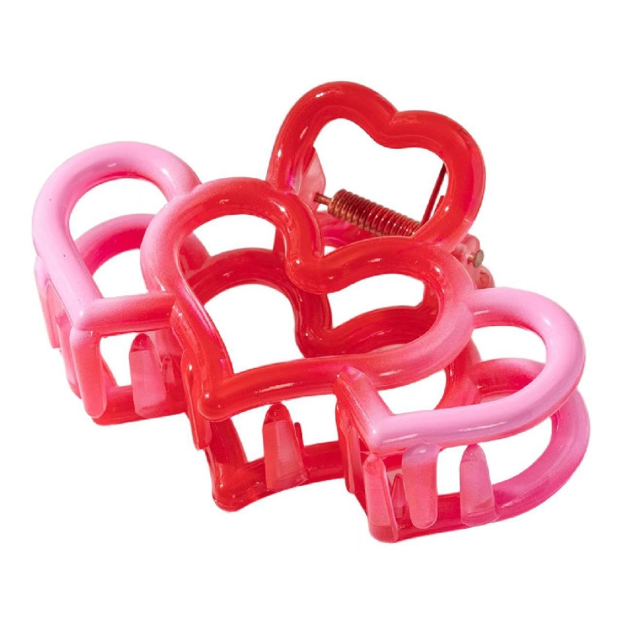 New oil-dripping heart-shaped jelly gripper, hollowed-out large gripper, fresh and sweet top clip, shark hair clip wholesale jelly Item Picture