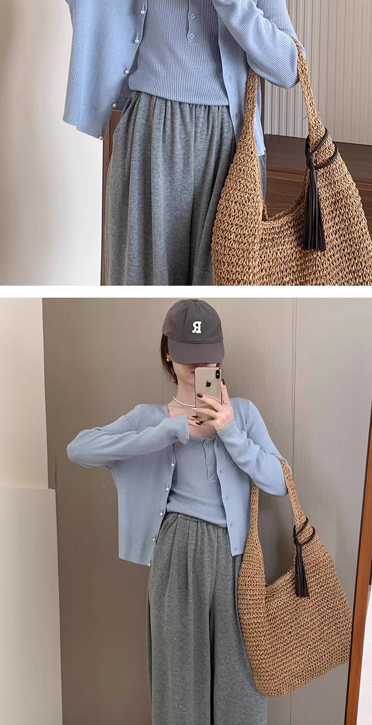 花边吊带两件套细羊毛上衣春季新款甜美气质简约风针织衫女套装详情20