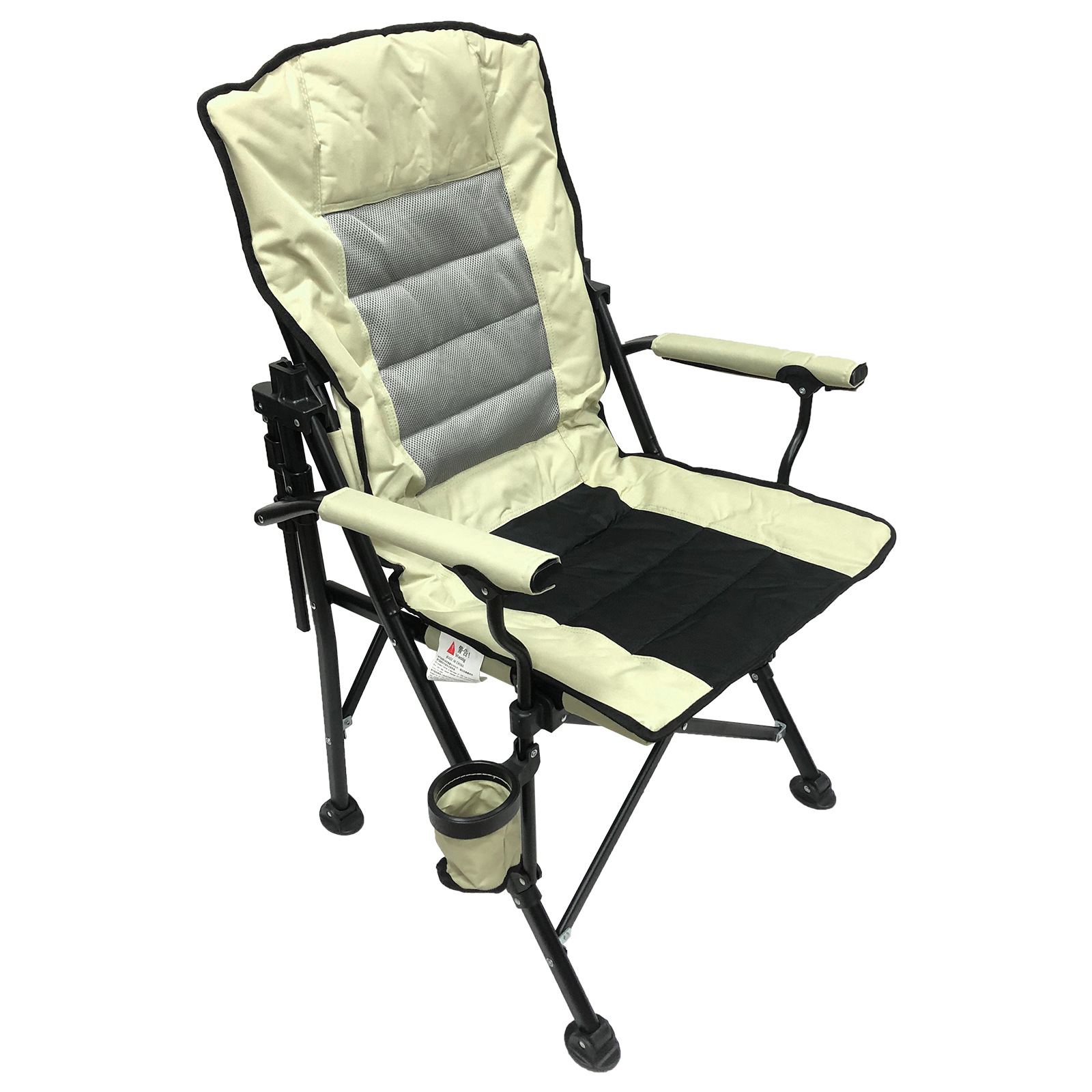 Backrest swivel chair, armrest recliner, cross-border camping adjustable stool, portable cotton-lined outdoor folding chair Item Picture