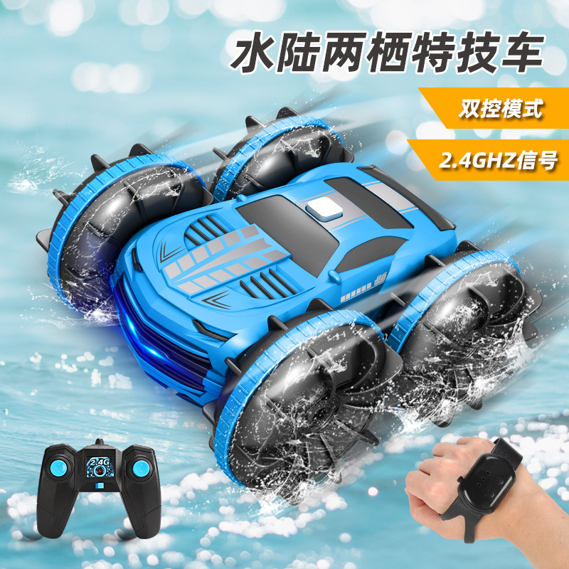 Cross border amphibious vehicle gesture sensing remote control vehicle four-wheel drive drift climbing vehicle 2.4g double-sided stunt car toy Application Scenario