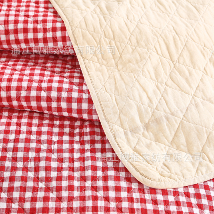Boya Home Textile Wholesale High Quality Cotton Bed Cover Three Sets Of High Density Quilted Quilt Kit Washed Cotton Floor Mat Specification drawing
