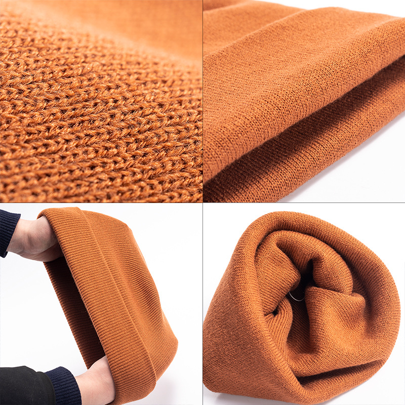 Autumn And Winter Solid Color Woolen Hat Foreign Trade Cross-Border Warm Ear Protection Knitted Hat Female Ins Wind South Korea Can Be Fixed Logo Wholesale Specification drawing