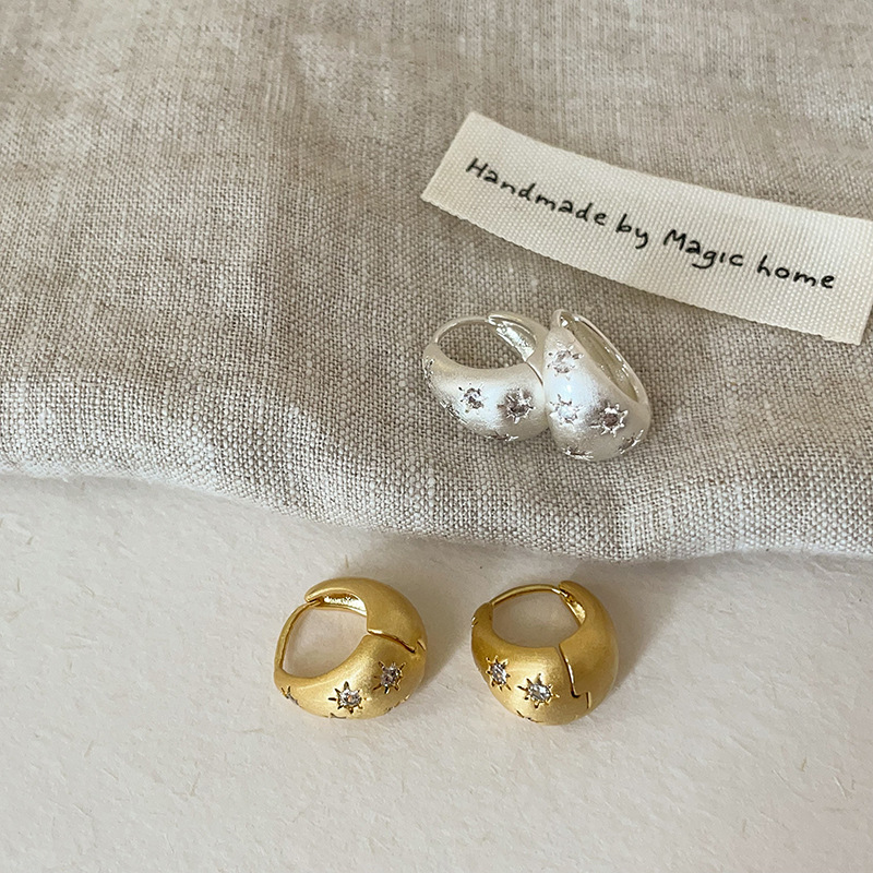 High-end zircon starlight frosted metal earring earrings for women are unique, exquisite, elegant, fashionable and versatile Application Scenario
