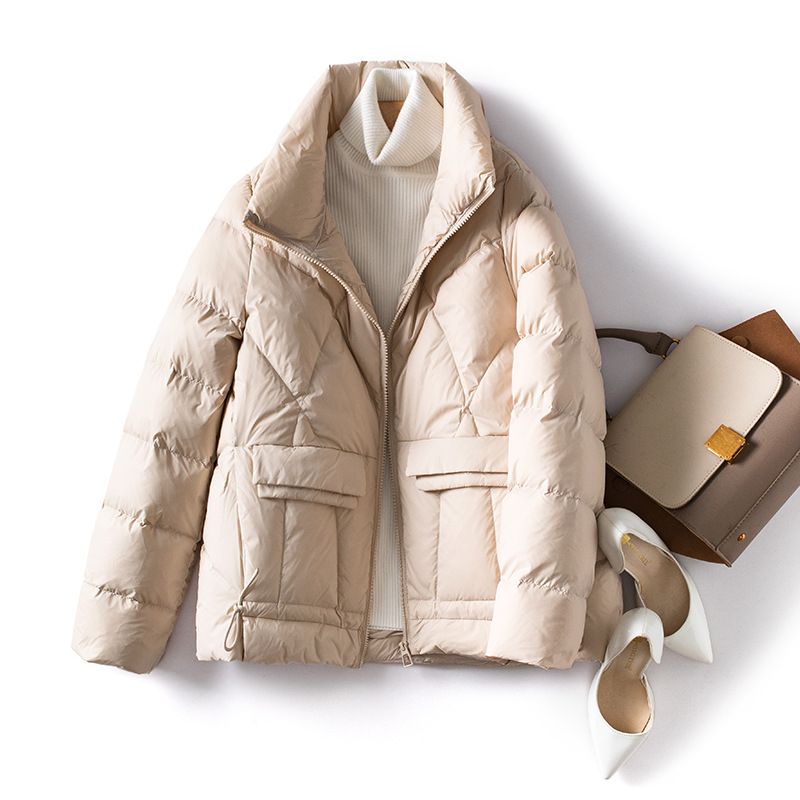 A new, fashionable and stylish green white duck down winter jacket for women in 2022 Specification image