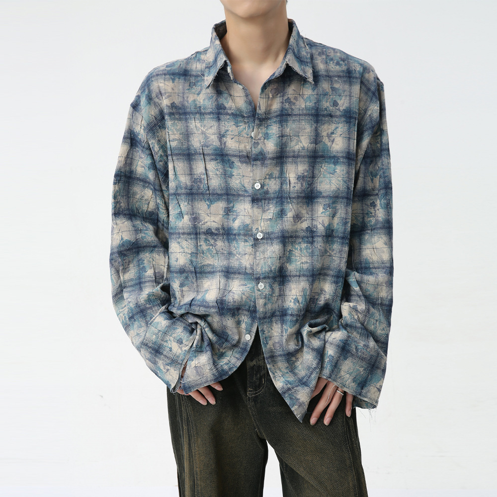 MTLCLOTHES men's Wear: A new Spring 2024 collection featuring Japanese retro tie-dye dark-patterned high-end ins shirts
