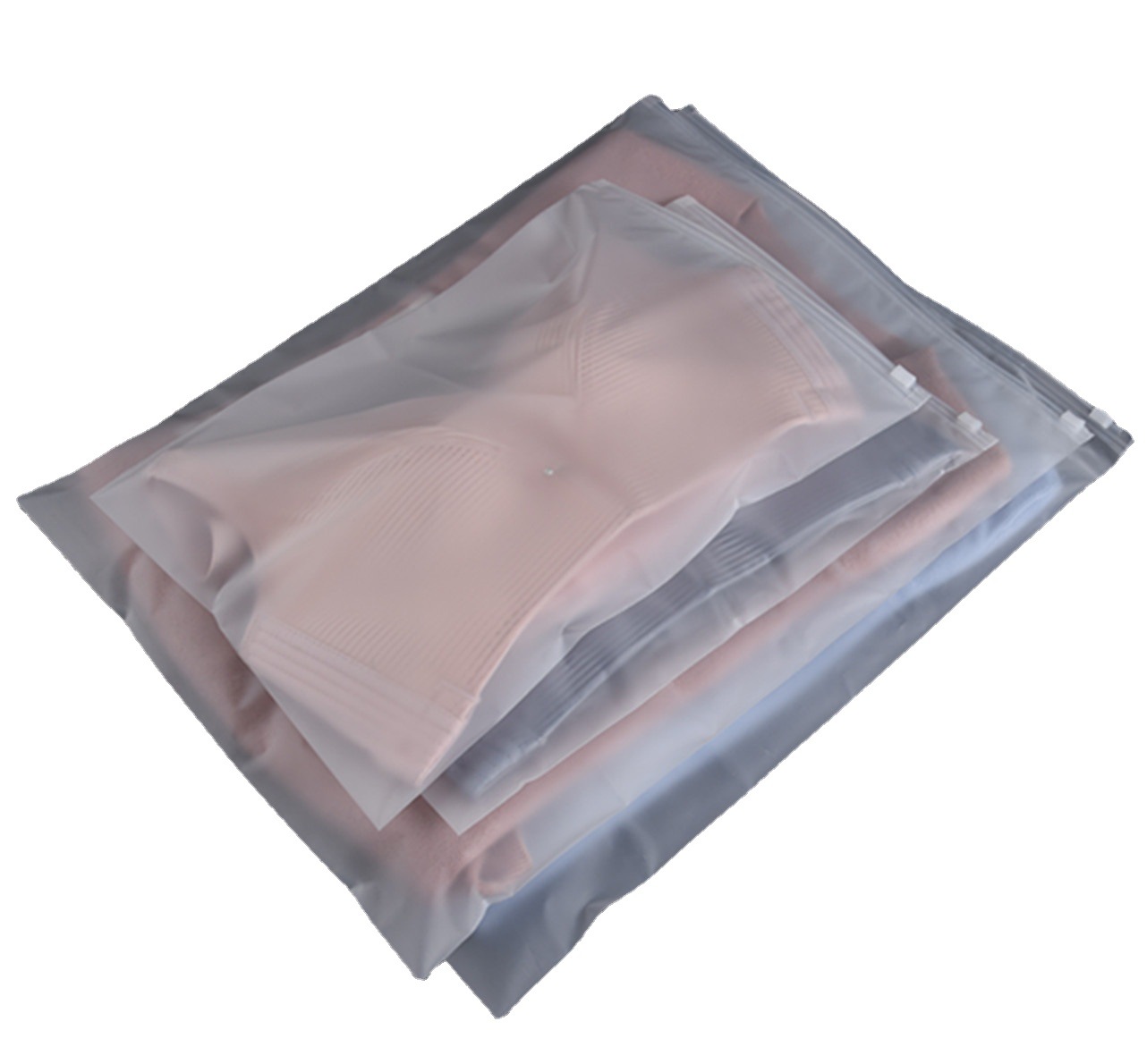 Clothing Zipper Bag 16 Wire Thickened Sanded Bag High Transparent Women's Bag Eva Spot Silk Plastic Bag Item Picture
