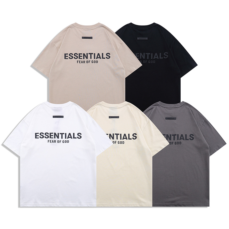 Agent wholesale of summer pure cotton T-shirts for men and women from the European and American ESSENTIALS streetwear brand FOG, including both short and half-sleeved shirts details Picture