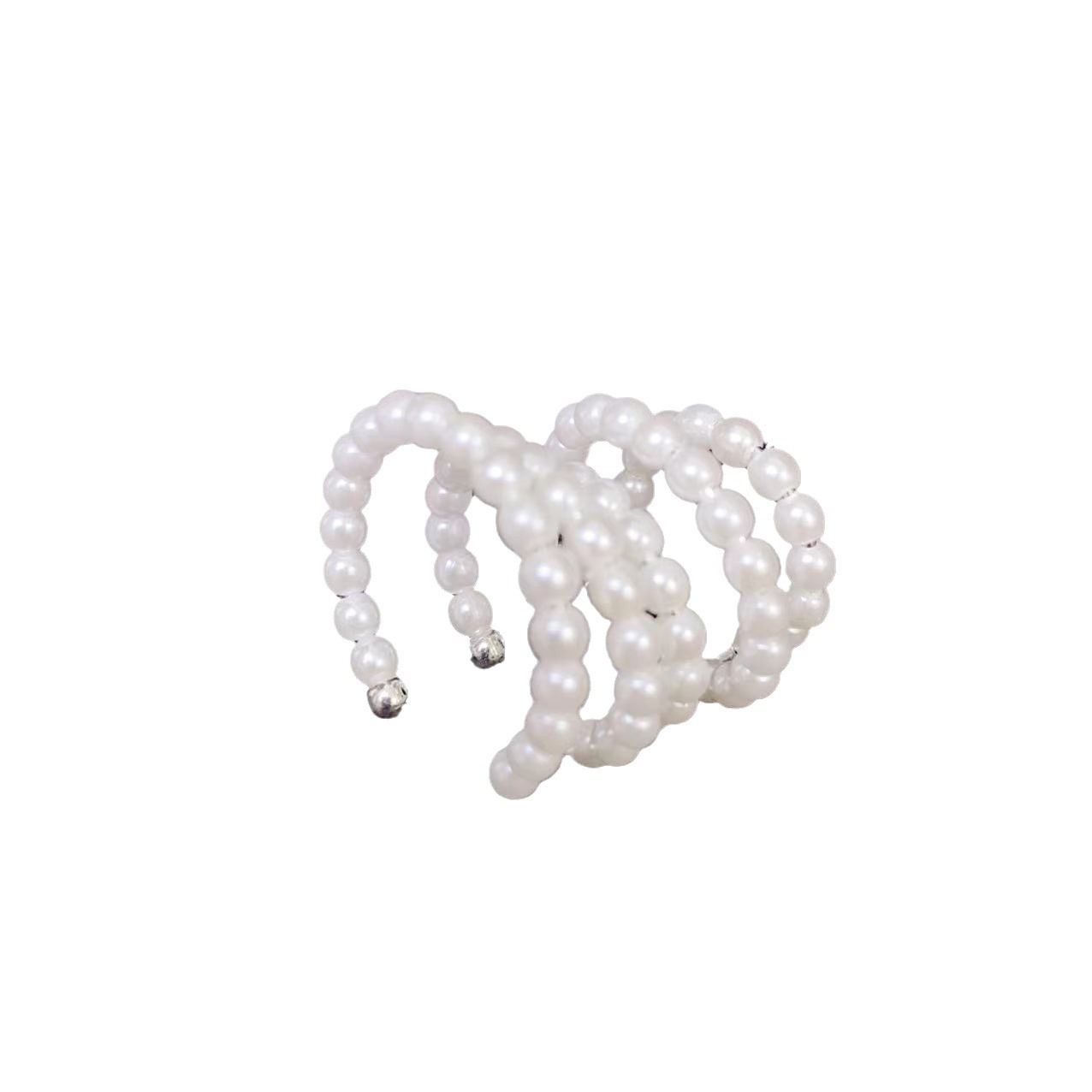 Multi-layer pearl ear bone clip French earrings for women, 2024 new, niche and high-end ear-clip earrings Item Picture