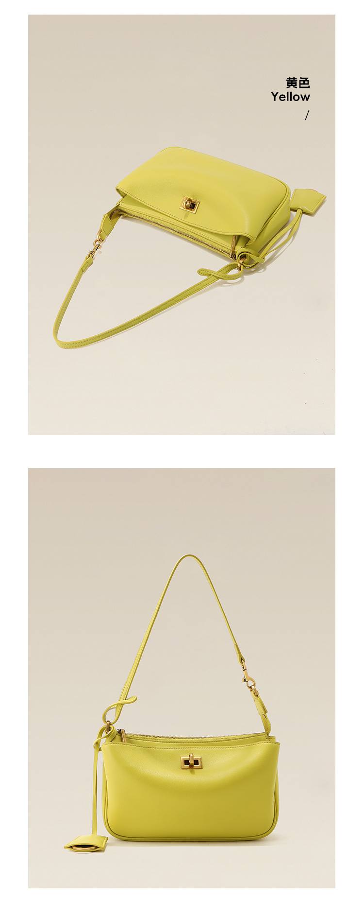 小众真皮麻将包女高级感手提包锁扣韩系拉链通勤大容量单肩斜挎包详情20