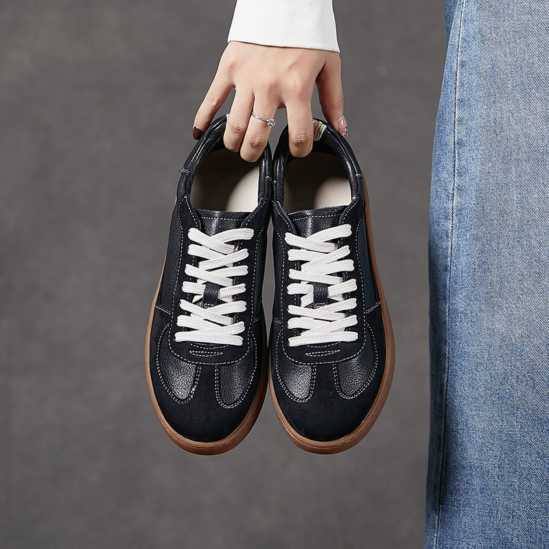 Plati Foreign Trade Original Single German Training Shoes First Layer Cowhide Casual Sports Female Couple Lace-Up Waffle Student Shoes Application Scenario