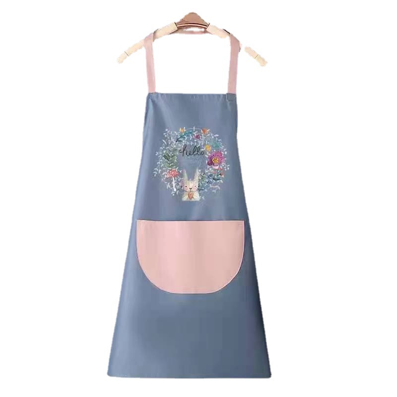 Apron Kitchen household adult cooking waist, women's waterproof and oil-resistant new fashionable work clothes, dirt-resistant household apron Item Picture