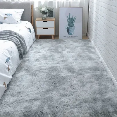 Bedroom bed long hair plus velvet carpet floor mat ins covered living room room resistant to dirty sofa coffee table mat woolly carpet thumbnail