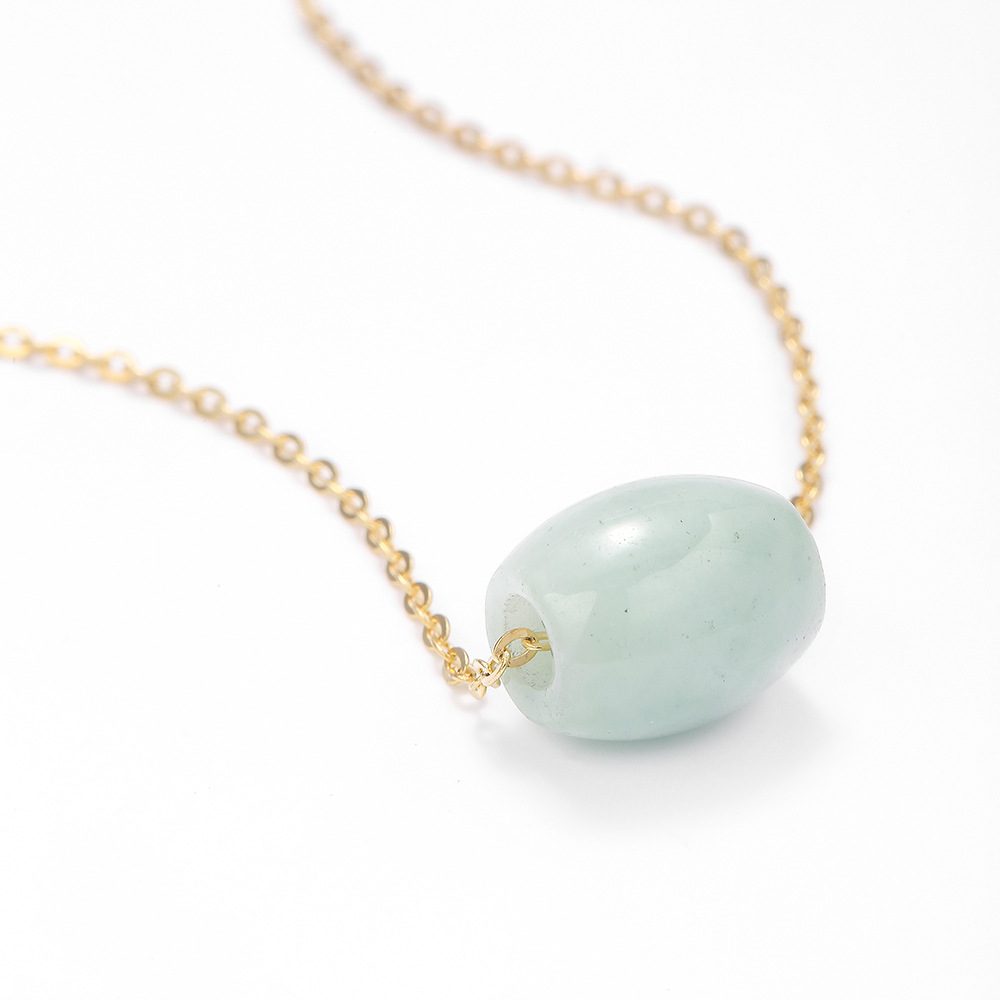 Yashliv Hetian Jade Pendant S925 Silver National Wind Country Tide necklace refreshing collarbone chain female details Picture