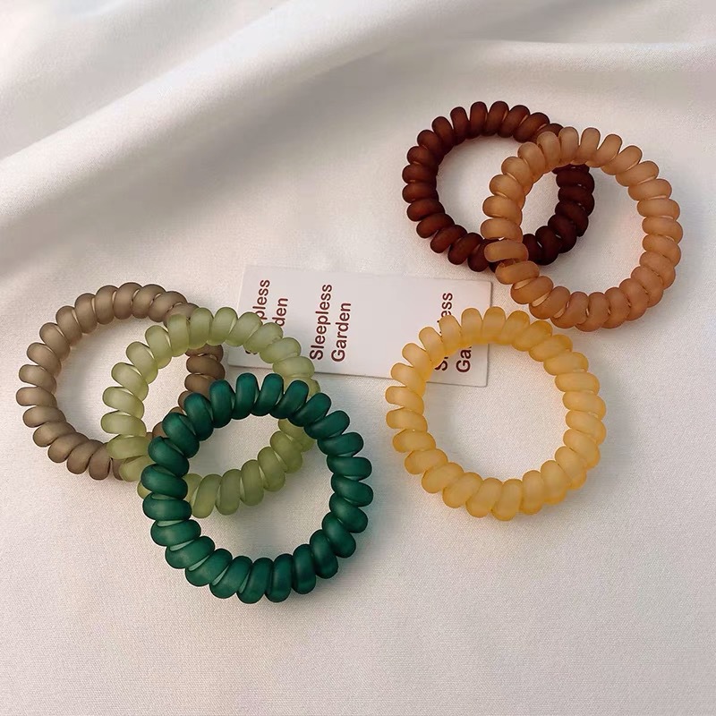 A beautiful matte telephone line hair tie, a large female hair tie, a seamless leather band, a popular Japanese and Korean hair tie, and a fairy-like leather tie Specification image