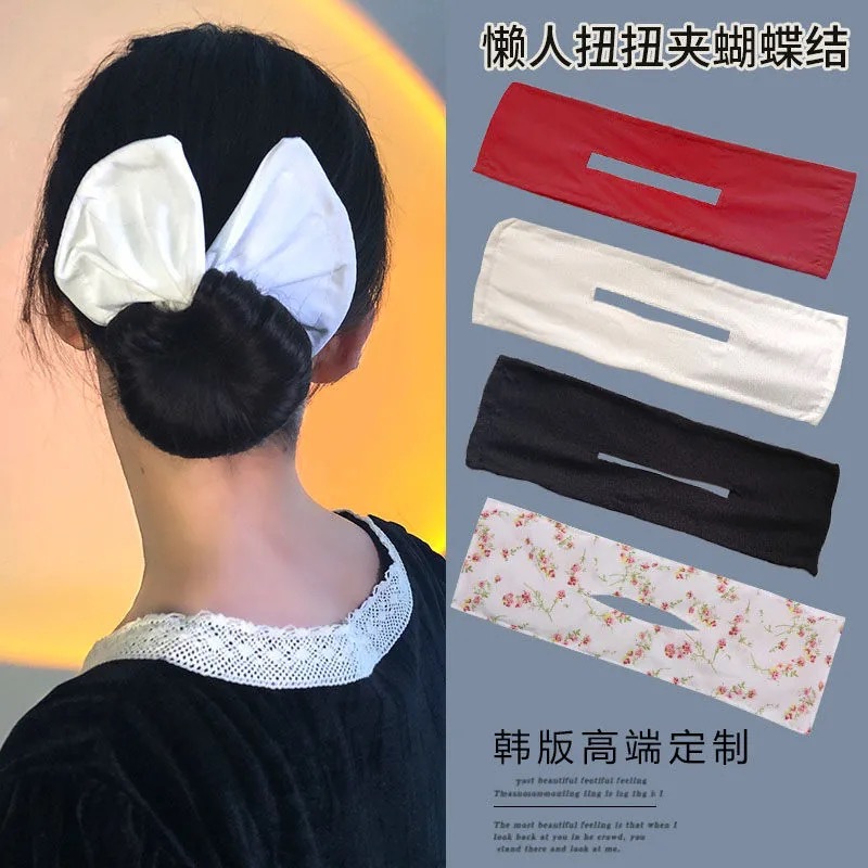 Lazy person's hair bun, magic twist clip, bow tie, Douyin, the same style, bun hairstyle, new printed headwear, hair bun magic tool details Picture