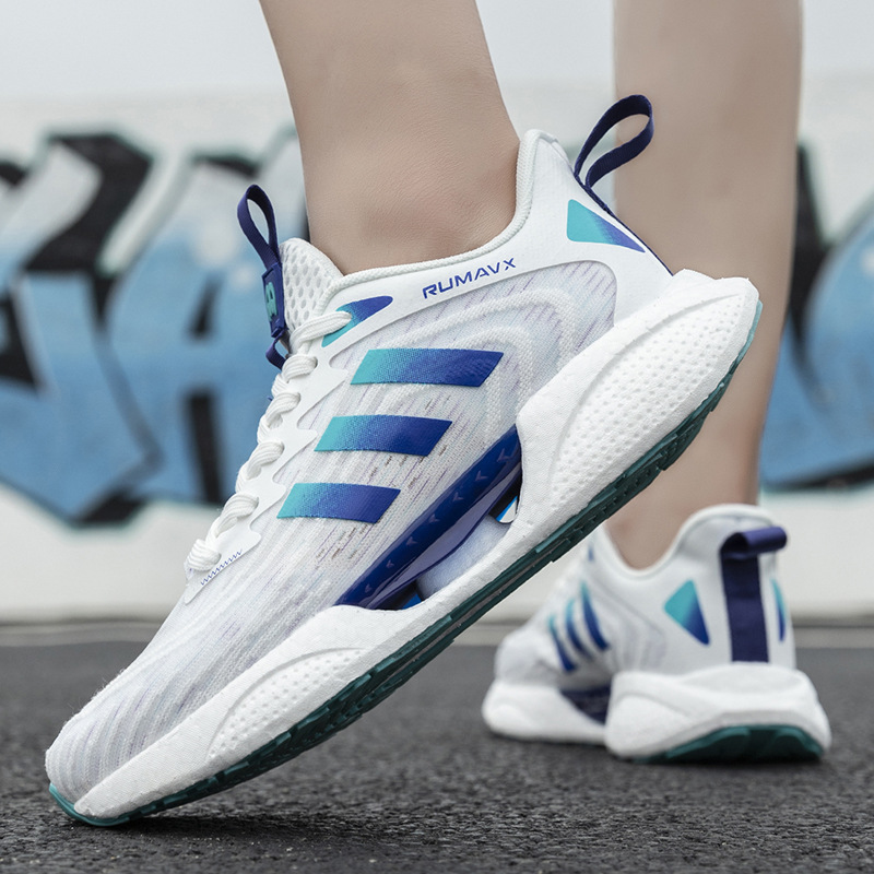 跑步鞋男鞋2022新款春秋情侣网面透气运动鞋青少年百搭休闲老爹鞋