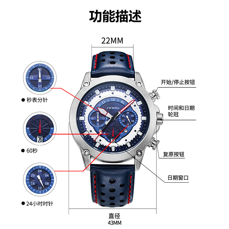 sinobi relojes de hombre de negocios moda impermeable reloj multifuncional hombres reloj de cuarzo transfronterizo comercio exterior al por mayor 9864 Application Scenario