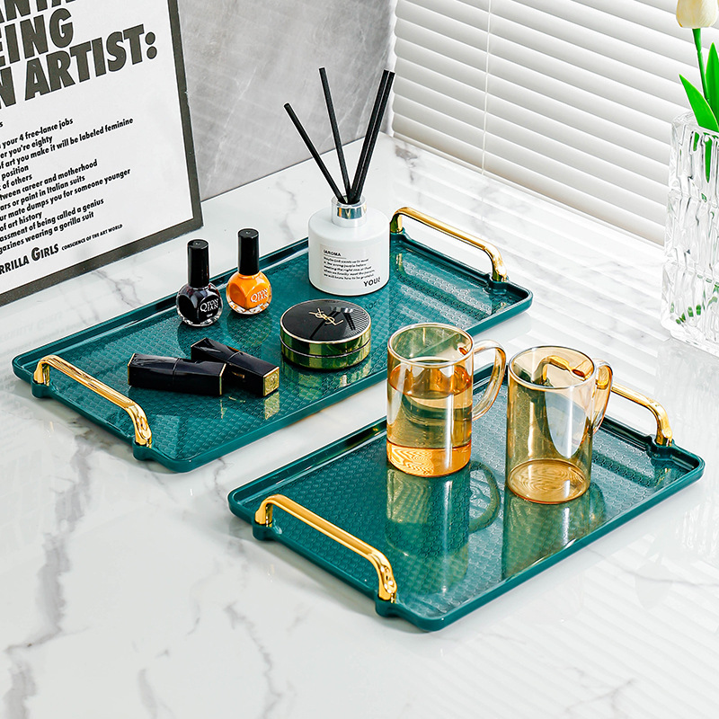 Light Luxury Rectangular Plastic Tray Hotel Hotel Room Special Water Cup Teacup Toiletries Storage Tray Commercial details Picture
