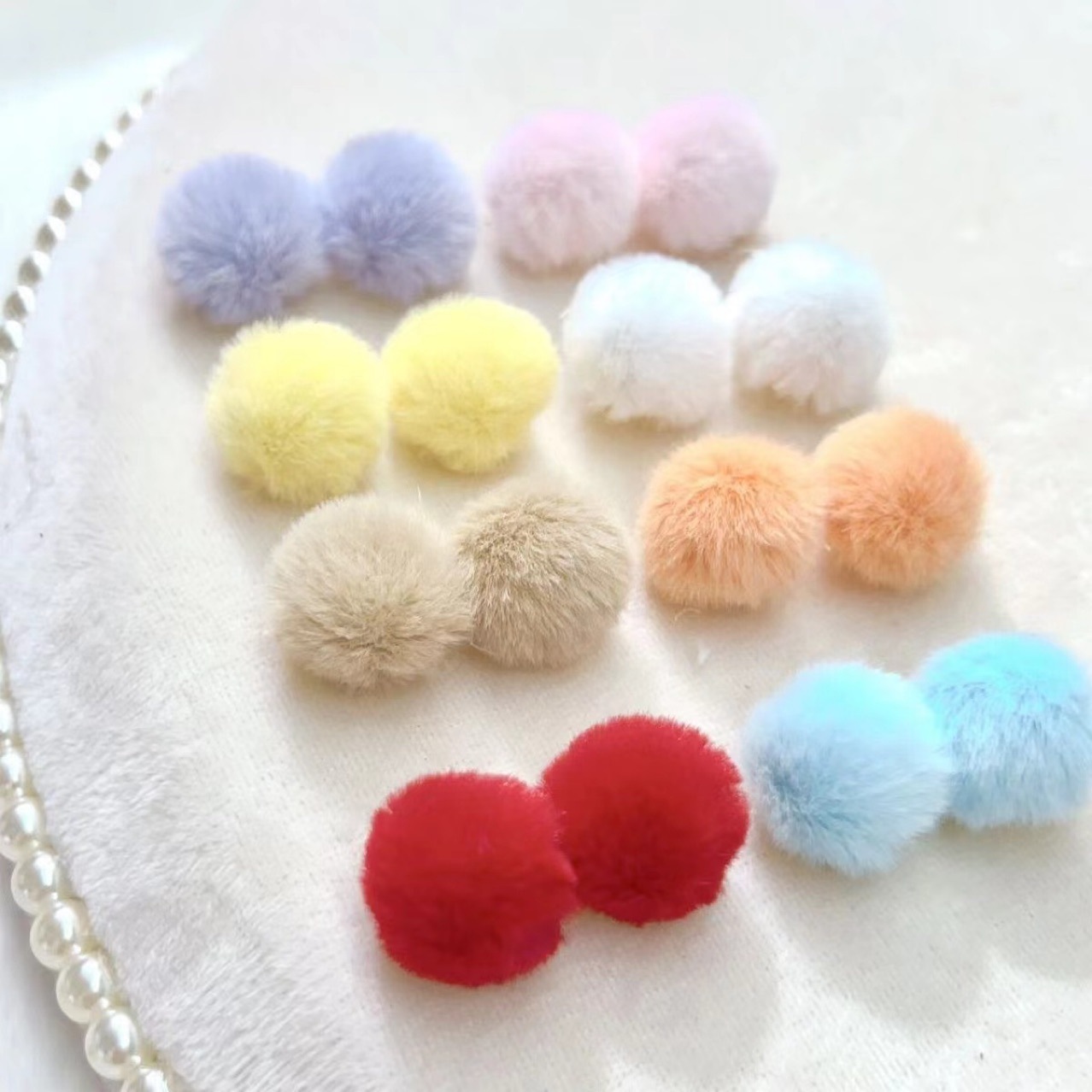 16mm autumn and winter edition hanging hole rabbit fur ball diy accessory, mobile phone chain, bike hanging accessory details Picture