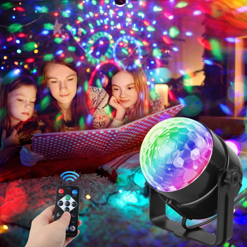 Cross-border LED remote control mini magic ball crystal magic ball light stage light KTV stage light details Picture