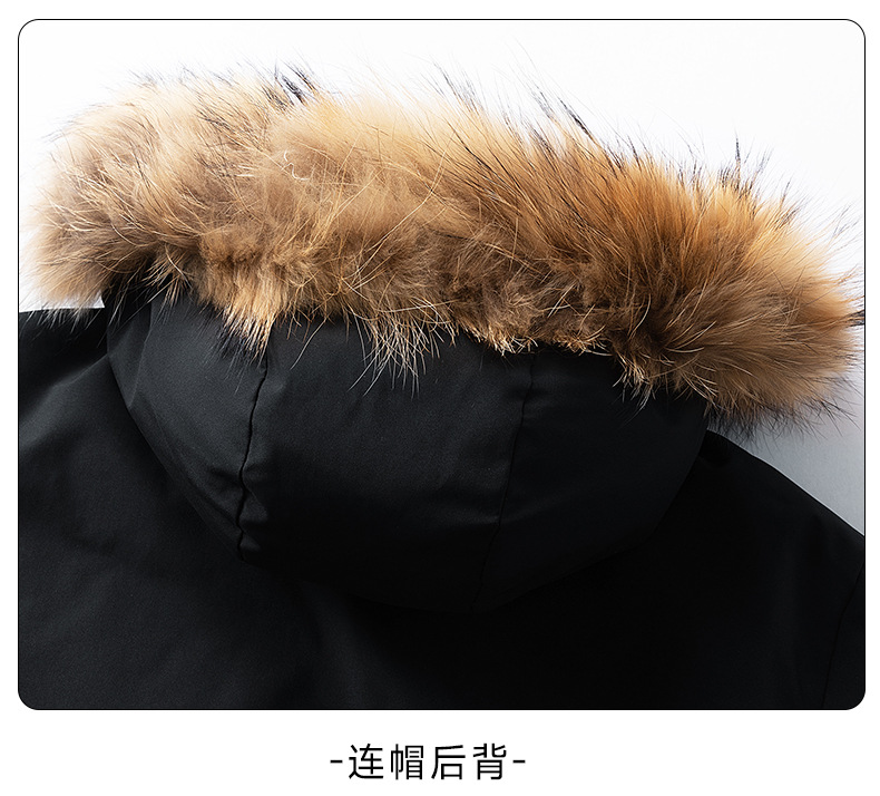 Down jacket for men and women, 2025 winter new outdoor mid-length mountain-style large fur collar workwear hooded jacket for men pic 19