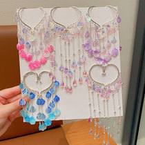 Children's earrings Ocean Shell Super Fairy tassel no piercing Princess earrings Girls Mermaid ears hanging girls headwear