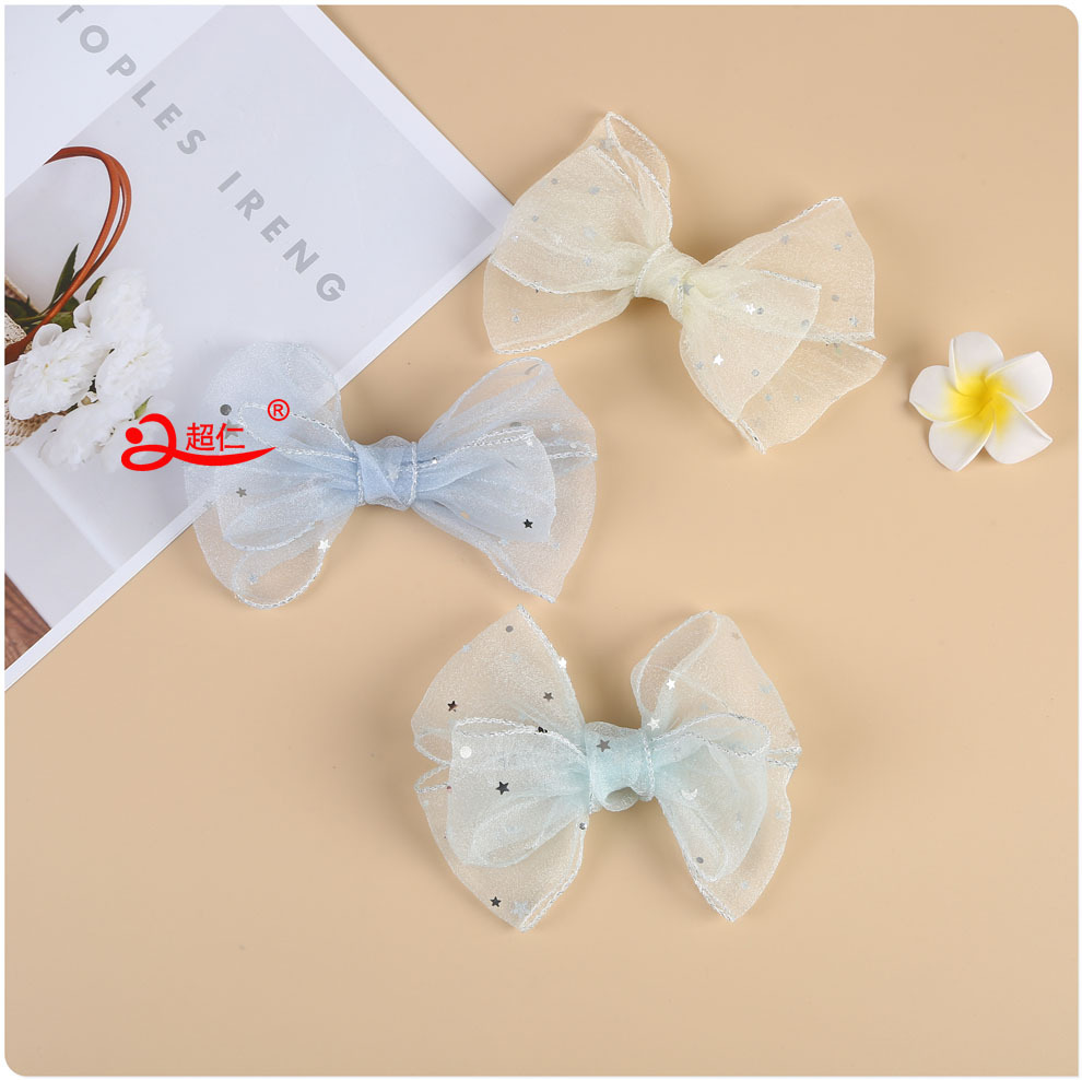 Handmade Bows Japanese And Korean Style Hair Accessories Gift Clothing Accessories New Sequin Silk Edge Bows Can Be Made Specification drawing