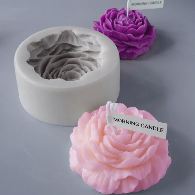 diy scented candle silicone mold, peony flower-shaped mooncake mold, gypsum display piece, resin resin drip mold Specification image