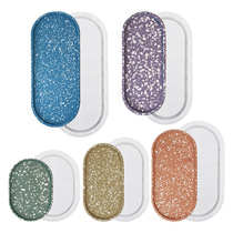 diy crystal drops glue plaster cement oval dish mold storage tray mold Flower pot base silicone mold tray acrylic aromatherapy