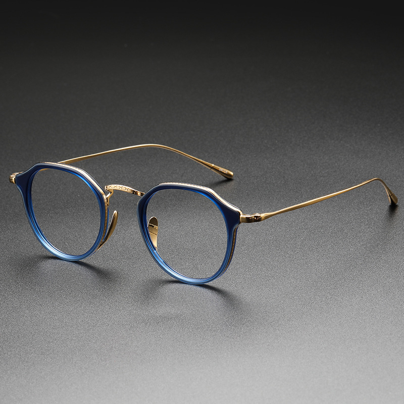 钛架眼镜框 万年龟同款1113小红书透明配近视不规则复古 纯钛眼镜详情图2