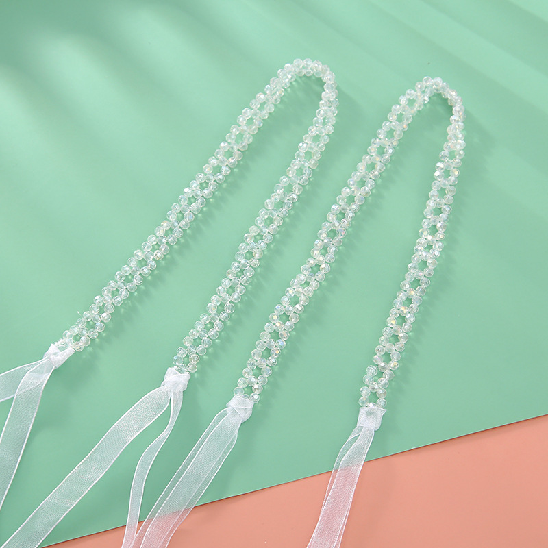 Celebrity-style pearl hair bands, fashionable and elegant, fringed braided hair chains, sweet and ethereal, Internet celebrity hair accessories and headwear wholesale, other hair accessories Specification image