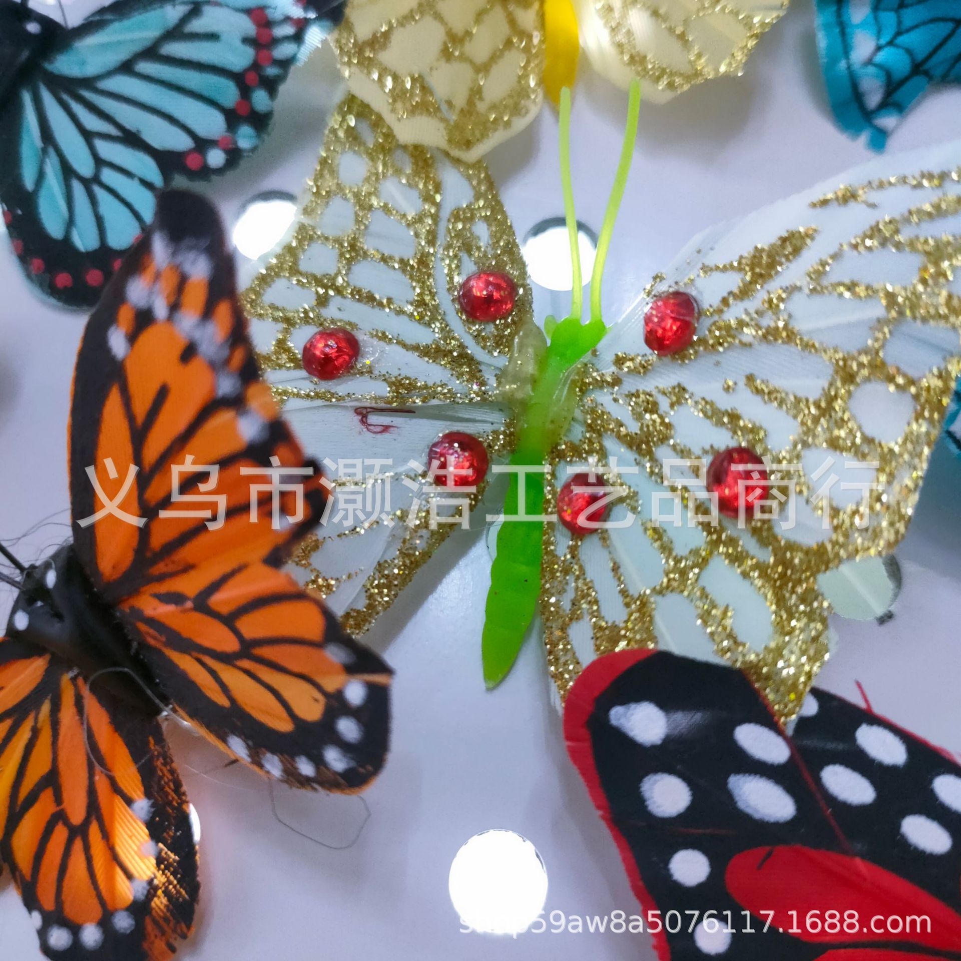 Simulation Butterfly Three-Dimensional Decoration/Real Feather Butterfly/Simulation Color Butterfly/Feather Butterfly Accessories/Decoration Item Picture