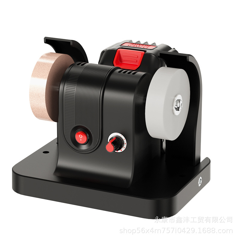 Small lithium battery electric grinding wheel machine, mini desktop double grinding wheel, household grinding, rust removal and polishing Item Picture