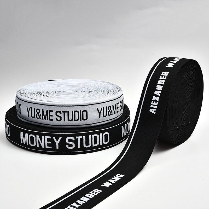 Manufacturers Supply Jacquard Elastic Elastic Nylon Underwear English Letter Elastic Belt Waistband Elastic Elastic Clothing Accessories Specification drawing