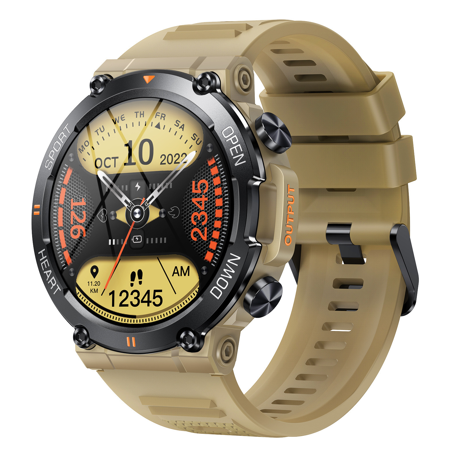 The new K56PRO three-proof smartwatch features music, calls, weather, blood pressure, blood oxygen, and a heart rate of 1.39 inches details Picture