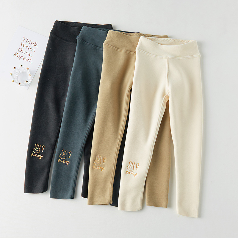 Girls' fleece leggings for outerwear in autumn and winter 2023 new children's winter pants, thickened and best-selling for girls and children Specification image