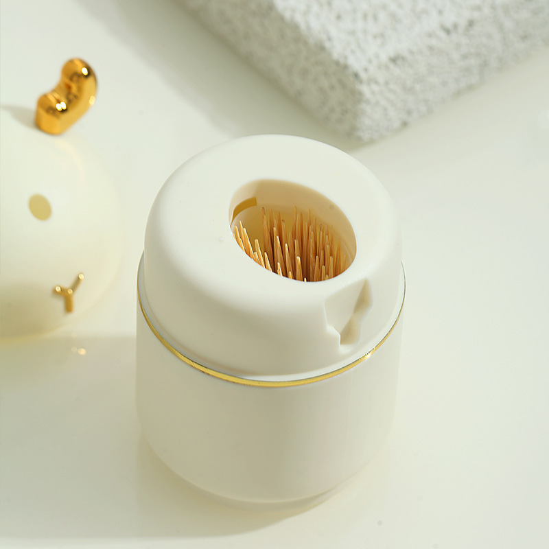 Light Luxury Household High-End Creative Cartoon Cute Deer Toothpick Box Automatic Press Pop Toothpick Cylinder Toothpick Bottle Application Scenario